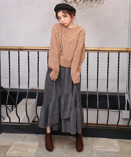 one after another NICE CLAUP(ワンアフターアナザーナイスクラップ)の「フリルヘムマキシスカート(スカート・レディース・ブラック系その他/グレー系その他/レッド系その他・FREE)」の11枚目の写真