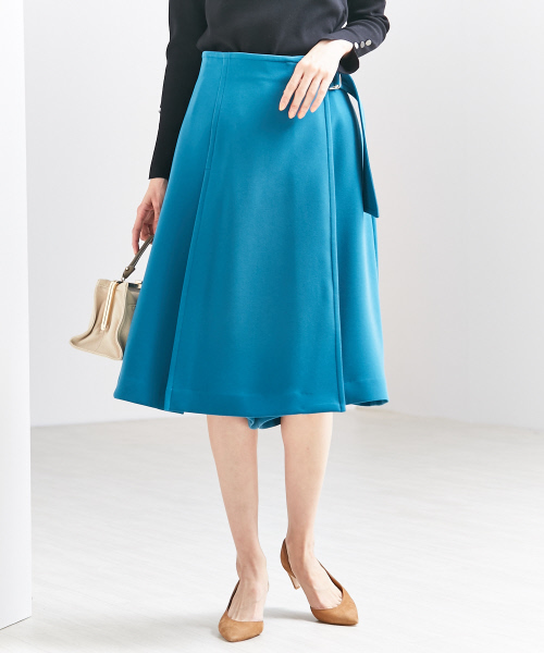 qualite(カリテ)の「ジョーゼットラップパンツ(その他パンツ・レディース・オフホワイト/ベージュ/セージグリーン・34/36/38)」の1枚目の写真