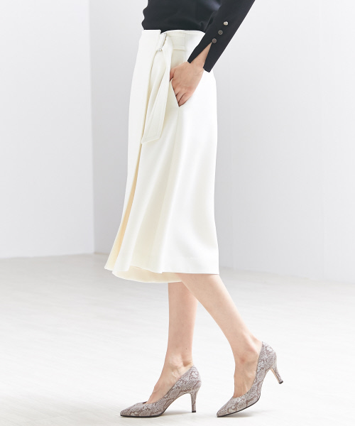 qualite(カリテ)の「ジョーゼットラップパンツ(その他パンツ・レディース・オフホワイト/ベージュ/セージグリーン・34/36/38)」の5枚目の写真