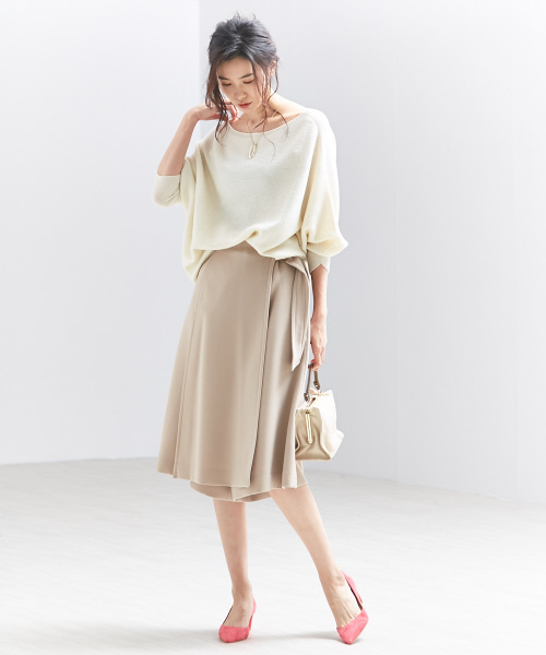 qualite(カリテ)の「ジョーゼットラップパンツ(その他パンツ・レディース・オフホワイト/ベージュ/セージグリーン・34/36/38)」の12枚目の写真