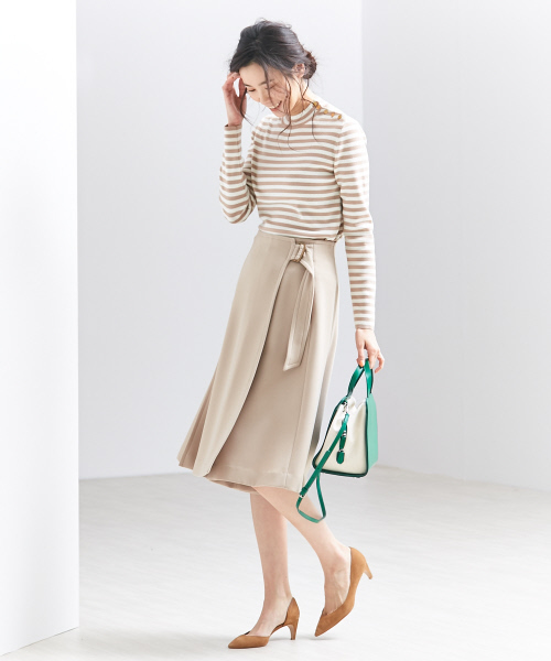 qualite(カリテ)の「ジョーゼットラップパンツ(その他パンツ・レディース・オフホワイト/ベージュ/セージグリーン・34/36/38)」の14枚目の写真