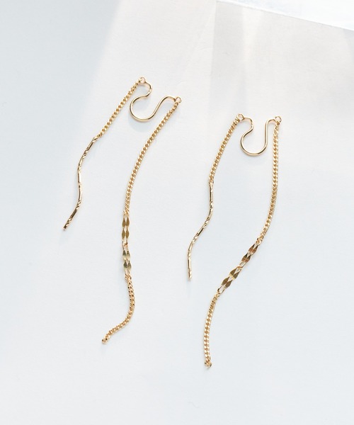 K10】ダブルチェーンイヤリング（イヤリング）｜JUPITER