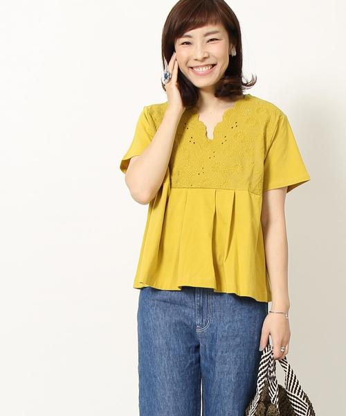 coen(コーエン)の「レースコンビカシュクールプルオーバー(Tシャツ/カットソー・レディース・ホワイト/ピンク/マスタード・FREE)」の20枚目の写真