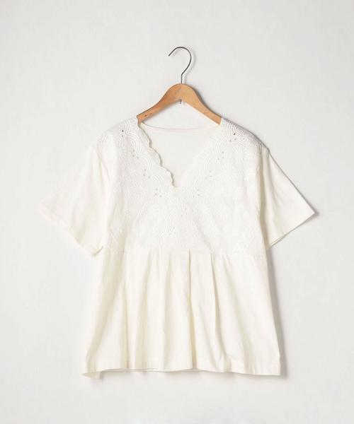 coen(コーエン)の「レースコンビカシュクールプルオーバー(Tシャツ/カットソー・レディース・ホワイト/ピンク/マスタード・FREE)」の16枚目の写真