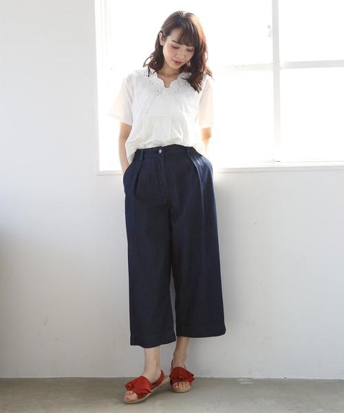 coen(コーエン)の「レースコンビカシュクールプルオーバー(Tシャツ/カットソー・レディース・ホワイト/ピンク/マスタード・FREE)」の12枚目の写真