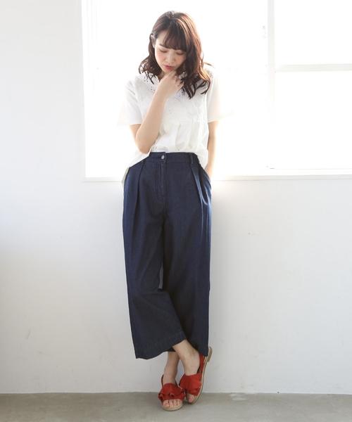 coen(コーエン)の「レースコンビカシュクールプルオーバー(Tシャツ/カットソー・レディース・ホワイト/ピンク/マスタード・FREE)」の11枚目の写真