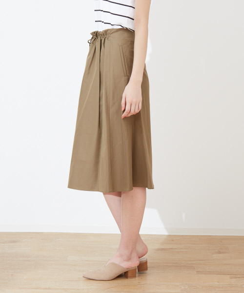 Abahouse Devinette（ドゥヴィネット）の「コットンシルクフロントギャザースカート（スカート・レディース・レッド/カーキ・フリー）」の3枚目の写真