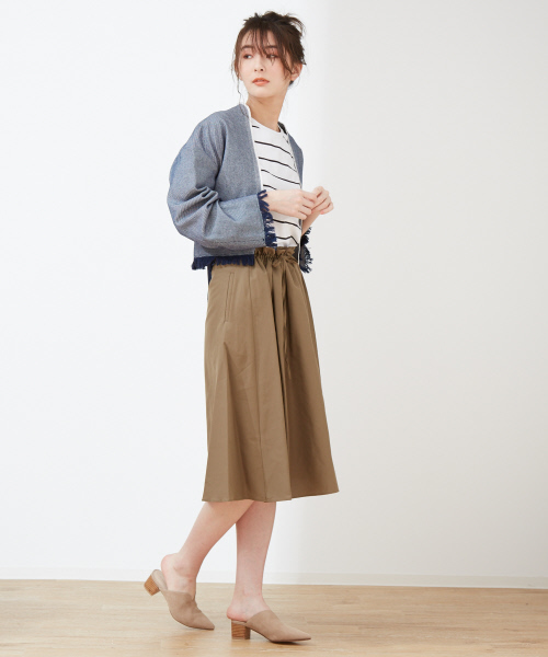 Abahouse Devinette（ドゥヴィネット）の「コットンシルクフロントギャザースカート（スカート・レディース・レッド/カーキ・フリー）」の5枚目の写真