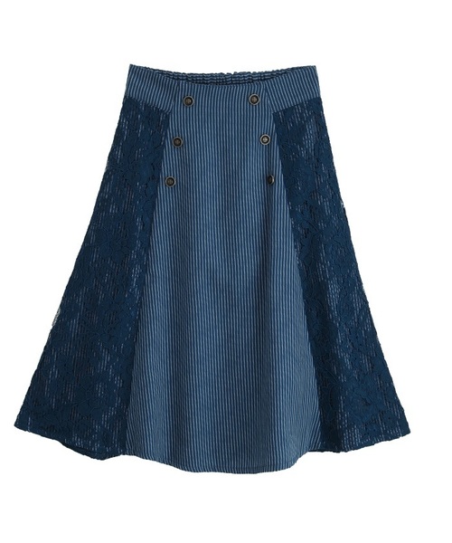 axes femme（アクシーズファム）の「フロントＷ釦カラースカート（スカート・レディース・ブラック/ネイビー/イエロー/ピンク系その他・MEDIUM）」の3枚目の写真