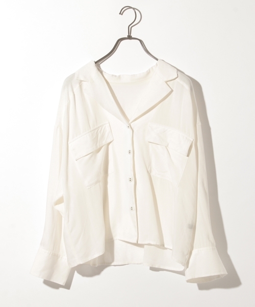 PAGEBOY(ページボーイ)の「オープンカラー3WAYブラウス(シャツ/ブラウス・レディース・オフホワイト/ブラック×ホワイト/カーキ/ブラック系その他・FREE)」の22枚目の写真