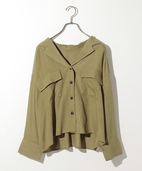 PAGEBOY(ページボーイ)の「オープンカラー3WAYブラウス(シャツ/ブラウス・レディース・オフホワイト/ブラック×ホワイト/カーキ/ブラック系その他・FREE)」の21枚目の写真