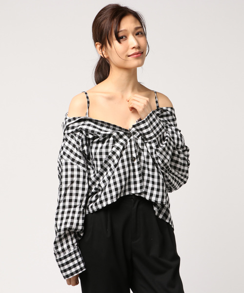 PAGEBOY(ページボーイ)の「オープンカラー3WAYブラウス(シャツ/ブラウス・レディース・オフホワイト/ブラック×ホワイト/カーキ/ブラック系その他・FREE)」の7枚目の写真