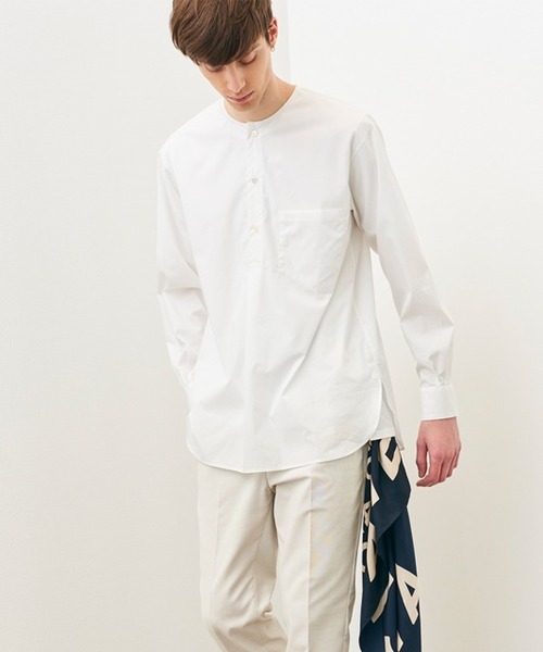 CLANE（クラネ）の「ノーカラーシャツ（シャツ/ブラウス・メンズ・ホワイト/グレー/ネイビー・1/2）」の8枚目の写真