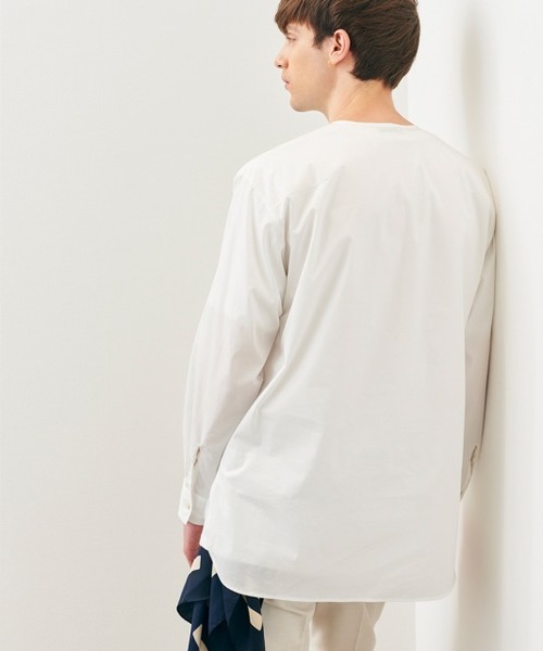 CLANE（クラネ）の「ノーカラーシャツ（シャツ/ブラウス・メンズ・ホワイト/グレー/ネイビー・1/2）」の9枚目の写真