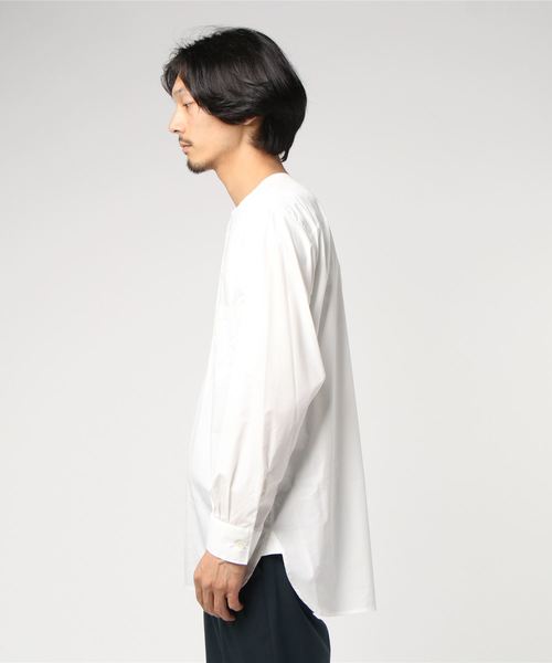 CLANE（クラネ）の「ノーカラーシャツ（シャツ/ブラウス・メンズ・ホワイト/グレー/ネイビー・1/2）」の4枚目の写真