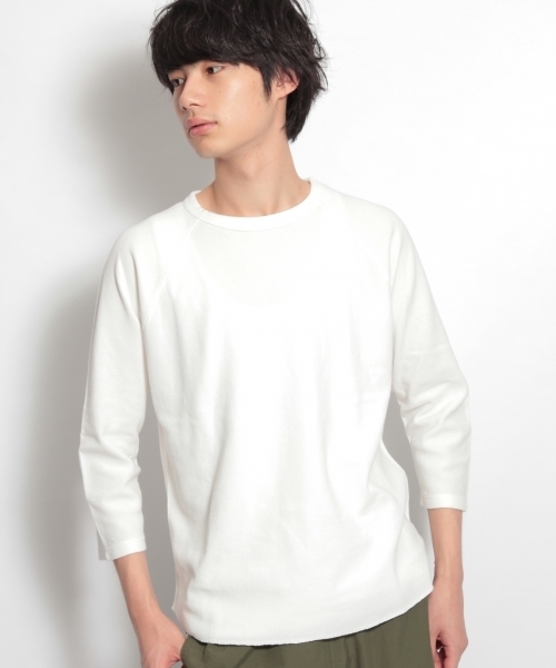 niko and...(ニコアンド)の「ソフトワッフル7分袖Tシャツ(Tシャツ/カットソー・メンズ・ホワイト/ネイビー/グレー/イエロー・MEDIUM/LARGE)」の7枚目の写真