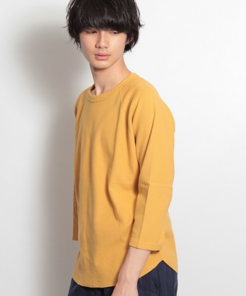 niko and...(ニコアンド)の「ソフトワッフル7分袖Tシャツ(Tシャツ/カットソー・メンズ・ホワイト/ネイビー/グレー/イエロー・MEDIUM/LARGE)」の9枚目の写真