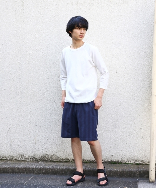 niko and...(ニコアンド)の「ソフトワッフル7分袖Tシャツ(Tシャツ/カットソー・メンズ・ホワイト/ネイビー/グレー/イエロー・MEDIUM/LARGE)」の12枚目の写真