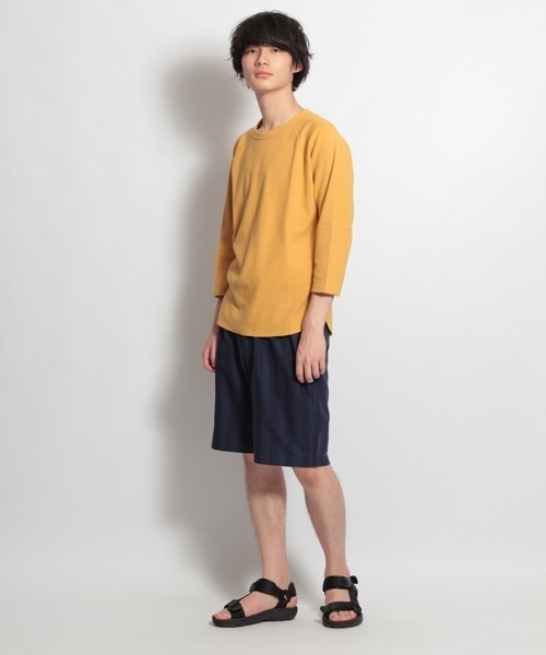 niko and...(ニコアンド)の「ソフトワッフル7分袖Tシャツ(Tシャツ/カットソー・メンズ・ホワイト/ネイビー/グレー/イエロー・MEDIUM/LARGE)」の14枚目の写真