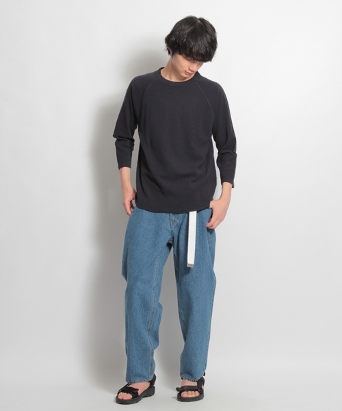 niko and...(ニコアンド)の「ソフトワッフル7分袖Tシャツ(Tシャツ/カットソー・メンズ・ホワイト/ネイビー/グレー/イエロー・MEDIUM/LARGE)」の15枚目の写真