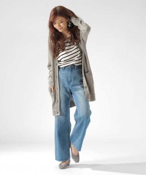 BAYFLOW(ベイフロー)の「ポンチボーダープルオーバー(Tシャツ/カットソー・レディース・ブラック/ベージュ/カーキ・SMALL/MEDIUM)」の6枚目の写真