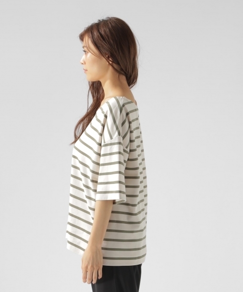 BAYFLOW(ベイフロー)の「ポンチボーダープルオーバー(Tシャツ/カットソー・レディース・ブラック/ベージュ/カーキ・SMALL/MEDIUM)」の10枚目の写真