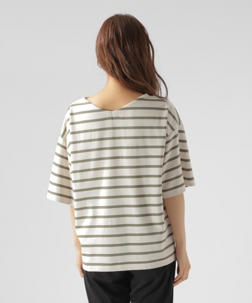 BAYFLOW(ベイフロー)の「ポンチボーダープルオーバー(Tシャツ/カットソー・レディース・ブラック/ベージュ/カーキ・SMALL/MEDIUM)」の11枚目の写真