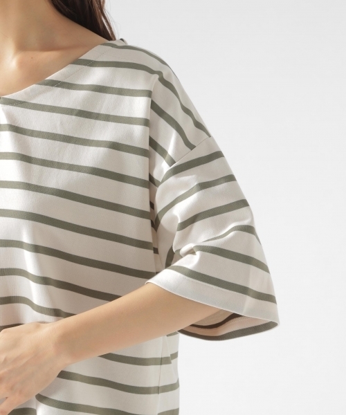 BAYFLOW(ベイフロー)の「ポンチボーダープルオーバー(Tシャツ/カットソー・レディース・ブラック/ベージュ/カーキ・SMALL/MEDIUM)」の13枚目の写真