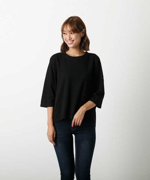 KOBE LETTUCE(コウベレタス)の「サーマル素材ビッグシルエットサーマルカットソーTシャツ(Tシャツ/カットソー・レディース・ブラック/オフホワイト/カーキ/マスタード・FREE)」の3枚目の写真