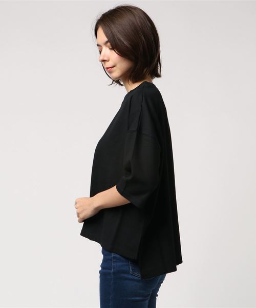 KOBE LETTUCE(コウベレタス)の「サーマル素材ビッグシルエットサーマルカットソーTシャツ(Tシャツ/カットソー・レディース・ブラック/オフホワイト/カーキ/マスタード・FREE)」の5枚目の写真