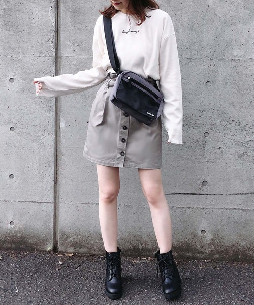 one after another NICE CLAUP（ワンアフターアナザーナイスクラップ）の「前ボタンミニスカート（スカート・レディース・ブラック/ベージュ/アイボリー/グレー系その他・FREE）」の10枚目の写真