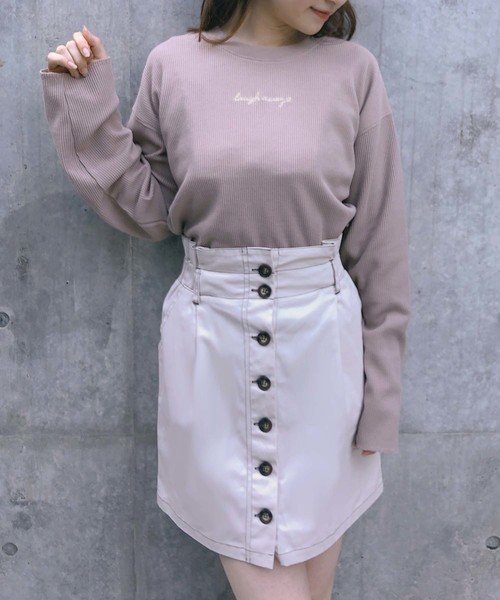 one after another NICE CLAUP（ワンアフターアナザーナイスクラップ）の「前ボタンミニスカート（スカート・レディース・ブラック/ベージュ/アイボリー/グレー系その他・FREE）」の12枚目の写真