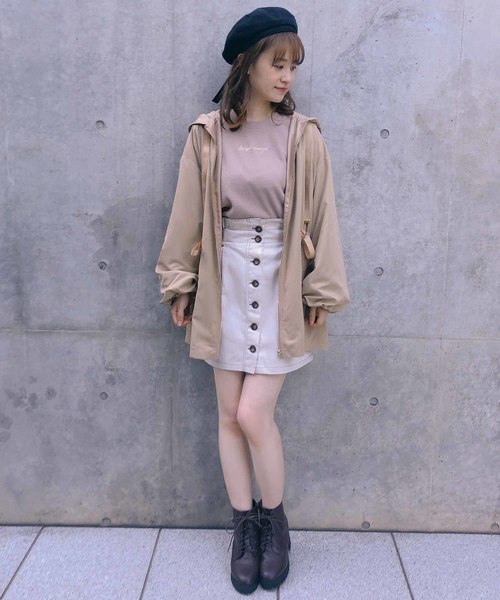 one after another NICE CLAUP（ワンアフターアナザーナイスクラップ）の「前ボタンミニスカート（スカート・レディース・ブラック/ベージュ/アイボリー/グレー系その他・FREE）」の14枚目の写真