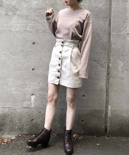 one after another NICE CLAUP（ワンアフターアナザーナイスクラップ）の「前ボタンミニスカート（スカート・レディース・ブラック/ベージュ/アイボリー/グレー系その他・FREE）」の20枚目の写真