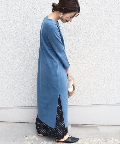 SHIPS（シップス）の「キーネックスリットワンピース◇（ワンピース・レディース・ブラック/ライトブルー/キャメル・ONE SIZE）」の9枚目の写真