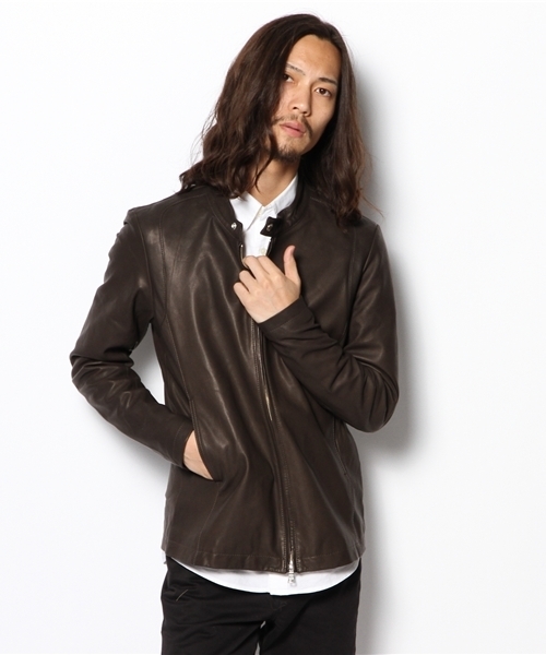 Lui's（ルイス）の「Lui's【プレミアムタンナーレザー】シングルレザージャケット（ライダースジャケット・メンズ・ブラック/ネイビー/チャコールグレー/キャメル・SMALL/MEDIUM/LARGE）」の21枚目の写真