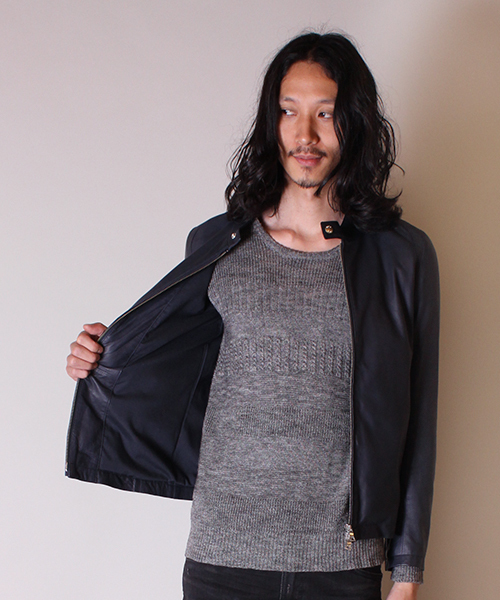 Lui's（ルイス）の「Lui's【プレミアムタンナーレザー】シングルレザージャケット（ライダースジャケット・メンズ・ブラック/ネイビー/チャコールグレー/キャメル・SMALL/MEDIUM/LARGE）」の15枚目の写真