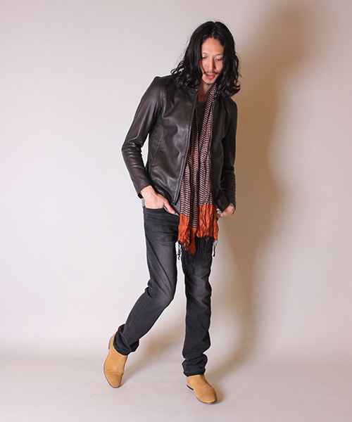 Lui's（ルイス）の「Lui's【プレミアムタンナーレザー】シングルレザージャケット（ライダースジャケット・メンズ・ブラック/ネイビー/チャコールグレー/キャメル・SMALL/MEDIUM/LARGE）」の10枚目の写真