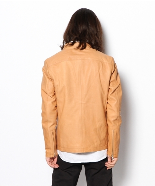 Lui's（ルイス）の「Lui's【プレミアムタンナーレザー】シングルレザージャケット（ライダースジャケット・メンズ・ブラック/ネイビー/チャコールグレー/キャメル・SMALL/MEDIUM/LARGE）」の22枚目の写真