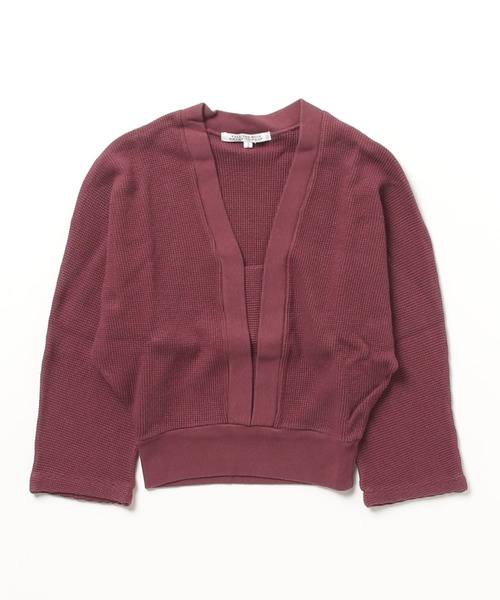 FILL THE BILL（フィルザビル）の「FILL THE BILL フィルザビル / THERMAL BEACH JERSEY サーマルビーチジャージ / FB205-191073（Tシャツ/カットソー・レディース・ブラウン/ヘザーグレー/レモンイエロー・2）」の9枚目の写真