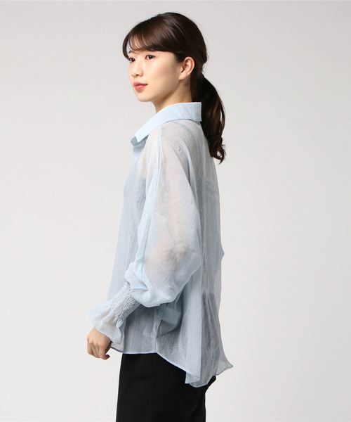 LUGG NAGG(ラグナグ)の「【Jewelobe/ ジュエローブ】スキッパー袖シャーリングブラウス(シャツ/ブラウス・レディース・ベージュ/オフホワイト/ピンク/ブルー・FREE)」の5枚目の写真