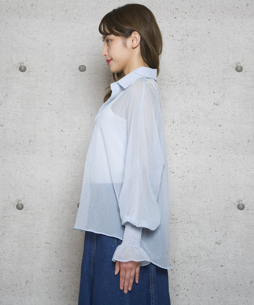 LUGG NAGG(ラグナグ)の「【Jewelobe/ ジュエローブ】スキッパー袖シャーリングブラウス(シャツ/ブラウス・レディース・ベージュ/オフホワイト/ピンク/ブルー・FREE)」の10枚目の写真