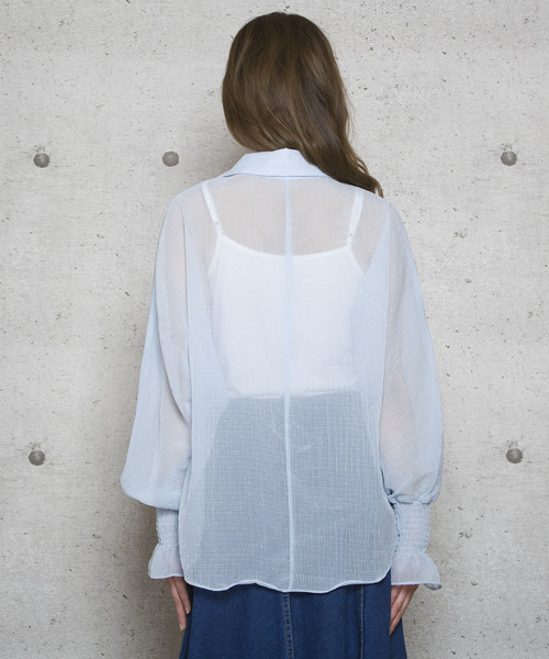 LUGG NAGG(ラグナグ)の「【Jewelobe/ ジュエローブ】スキッパー袖シャーリングブラウス(シャツ/ブラウス・レディース・ベージュ/オフホワイト/ピンク/ブルー・FREE)」の11枚目の写真
