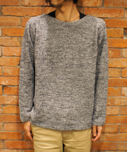 CIAOPANIC(チャオパニック)の「【Ciaopanic】 コットン引き揃えボートネック(ニット/セーター・メンズ・グリーン/ネイビー/ベージュ・MEDIUM/LARGE)」の2枚目の写真