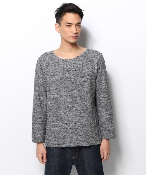 CIAOPANIC(チャオパニック)の「【Ciaopanic】 コットン引き揃えボートネック(ニット/セーター・メンズ・グリーン/ネイビー/ベージュ・MEDIUM/LARGE)」の5枚目の写真