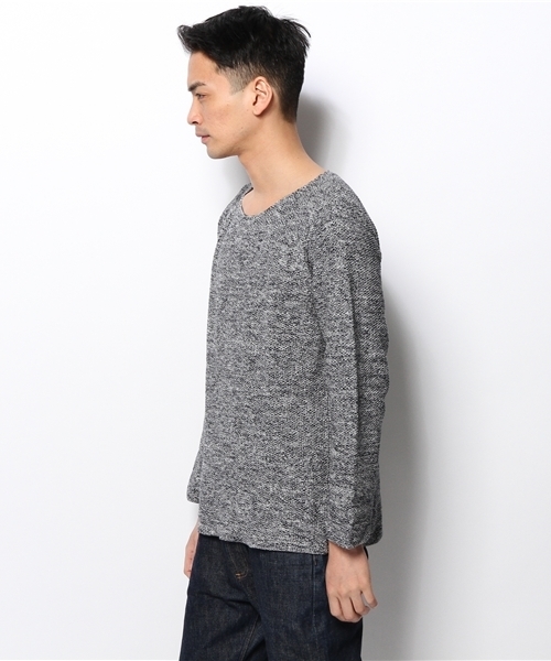 CIAOPANIC(チャオパニック)の「【Ciaopanic】 コットン引き揃えボートネック(ニット/セーター・メンズ・グリーン/ネイビー/ベージュ・MEDIUM/LARGE)」の4枚目の写真