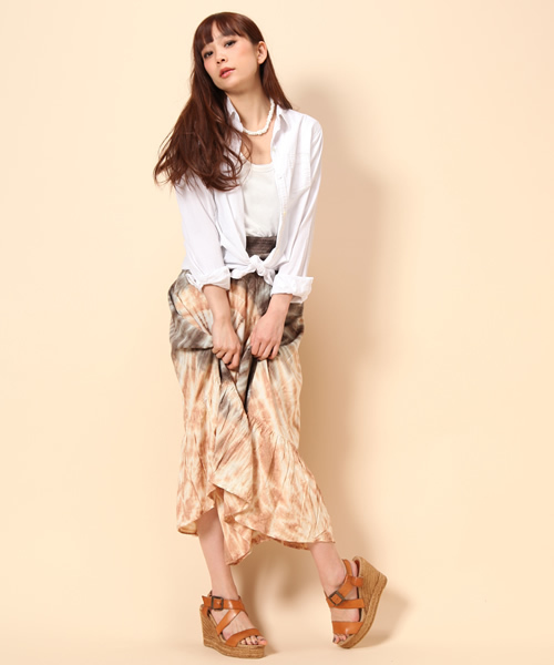 goa（ゴア）の「C/麻  ダンガリーカシュクールシャツ（シャツ/ブラウス・レディース・マスタード/ナチュラル/インディゴブルー/ホワイト・FREE）」の2枚目の写真