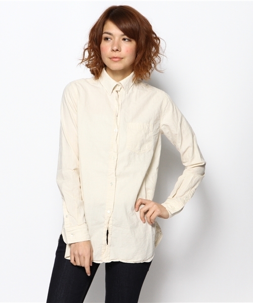 goa（ゴア）の「C/麻  ダンガリーカシュクールシャツ（シャツ/ブラウス・レディース・マスタード/ナチュラル/インディゴブルー/ホワイト・FREE）」の10枚目の写真