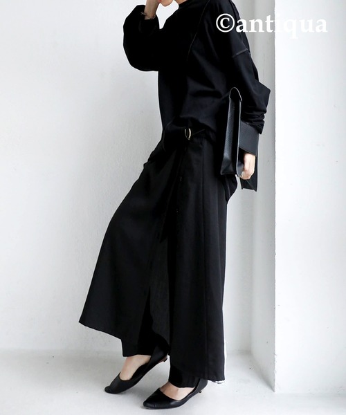 antiqua(アンティカ)の「レイヤードカフェパンツ(その他パンツ・レディース・ブラック/グレー/ブルー系その他/ベージュ・FREE)」の10枚目の写真