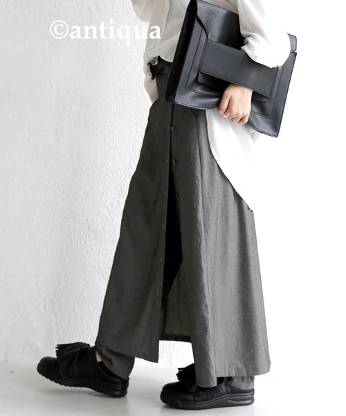 antiqua(アンティカ)の「レイヤードカフェパンツ(その他パンツ・レディース・ブラック/グレー/ブルー系その他/ベージュ・FREE)」の16枚目の写真